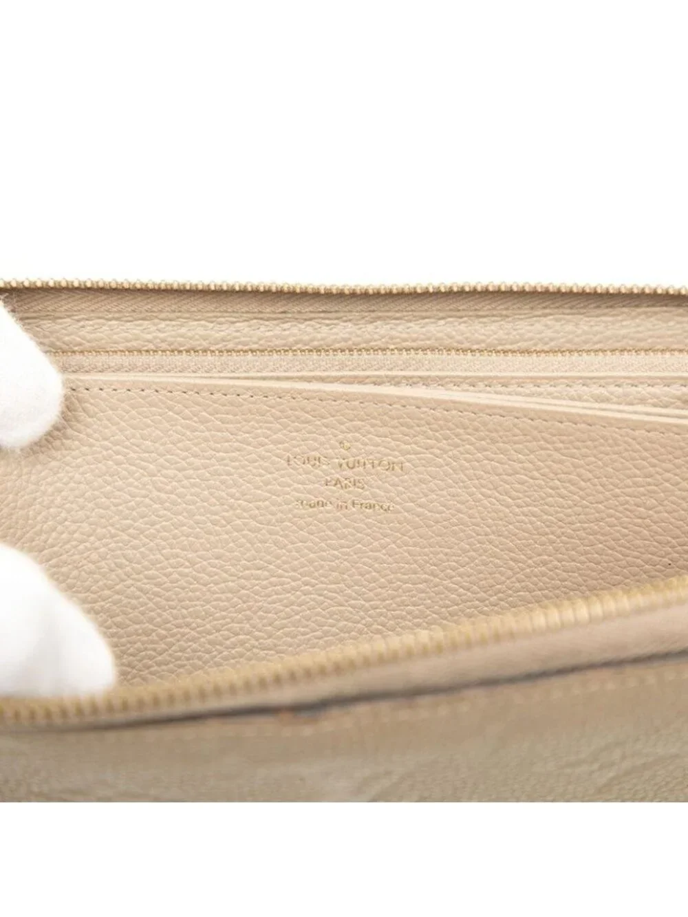 Louis Vuitton Monogram Empreinte Zippy Wallet Zip Around Tourterelle Beige